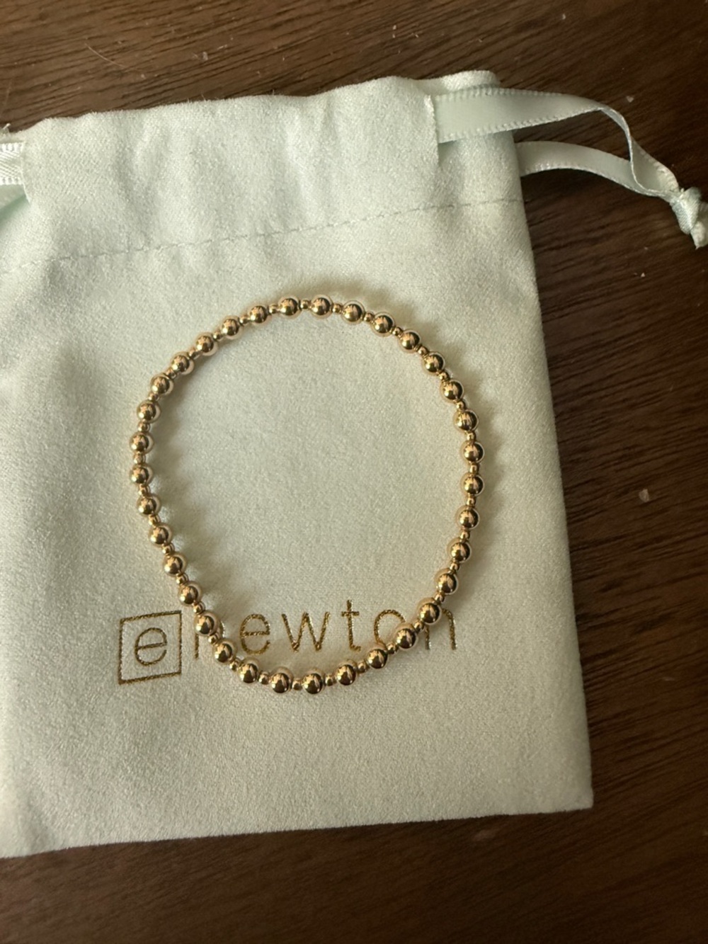 Gold Beaded Stretch Bracelet - Elegant Women's Jewelry Enewton